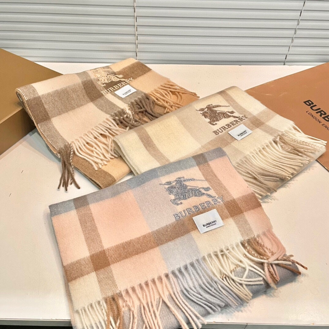 BURBERRY CLASSIC CHECK SCARF 180 CM IN COLORFUL CASHMERE 408963