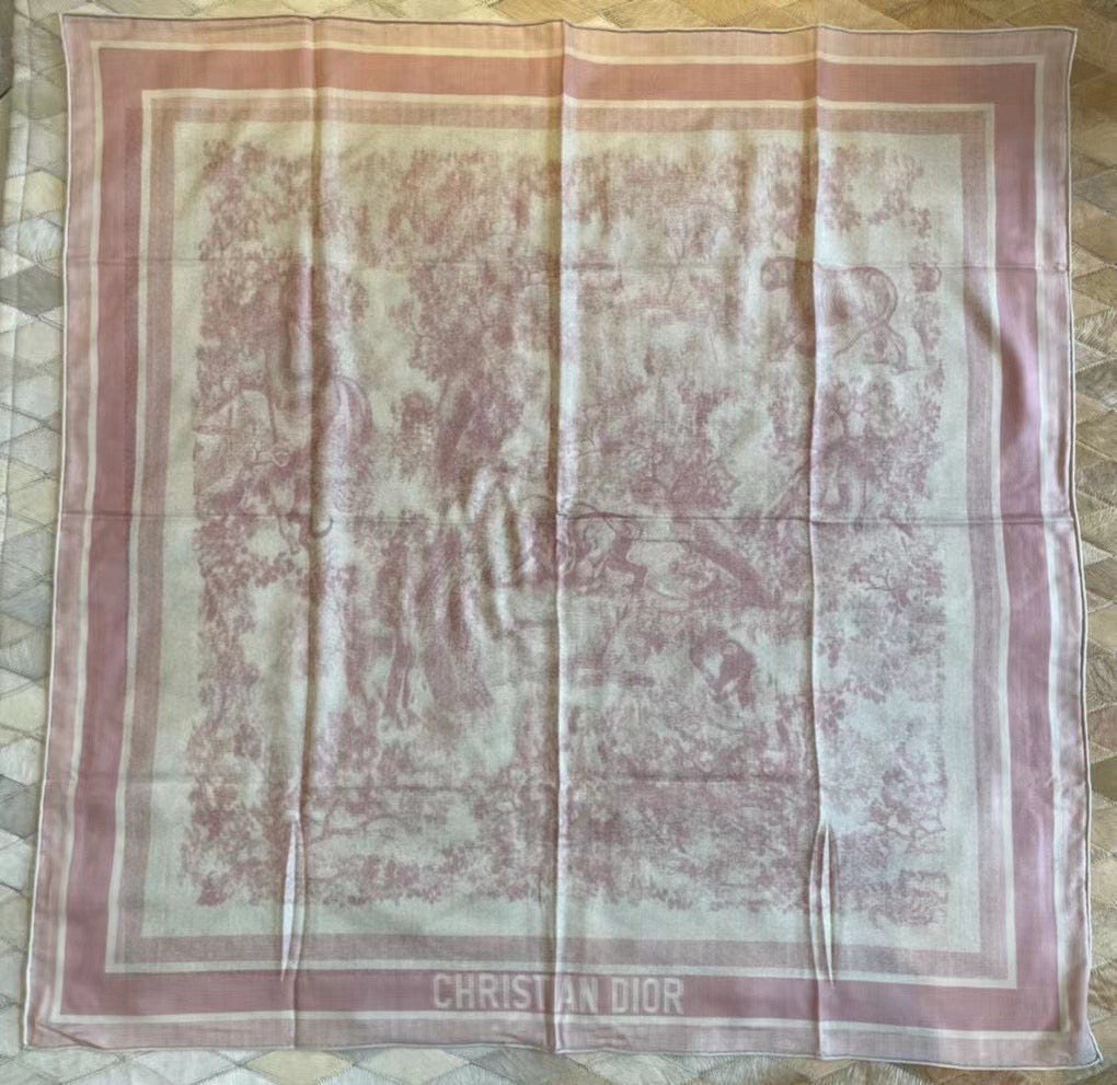 DIOR SCARF 110 CM IN COTTON-SILK FABRIC 730607