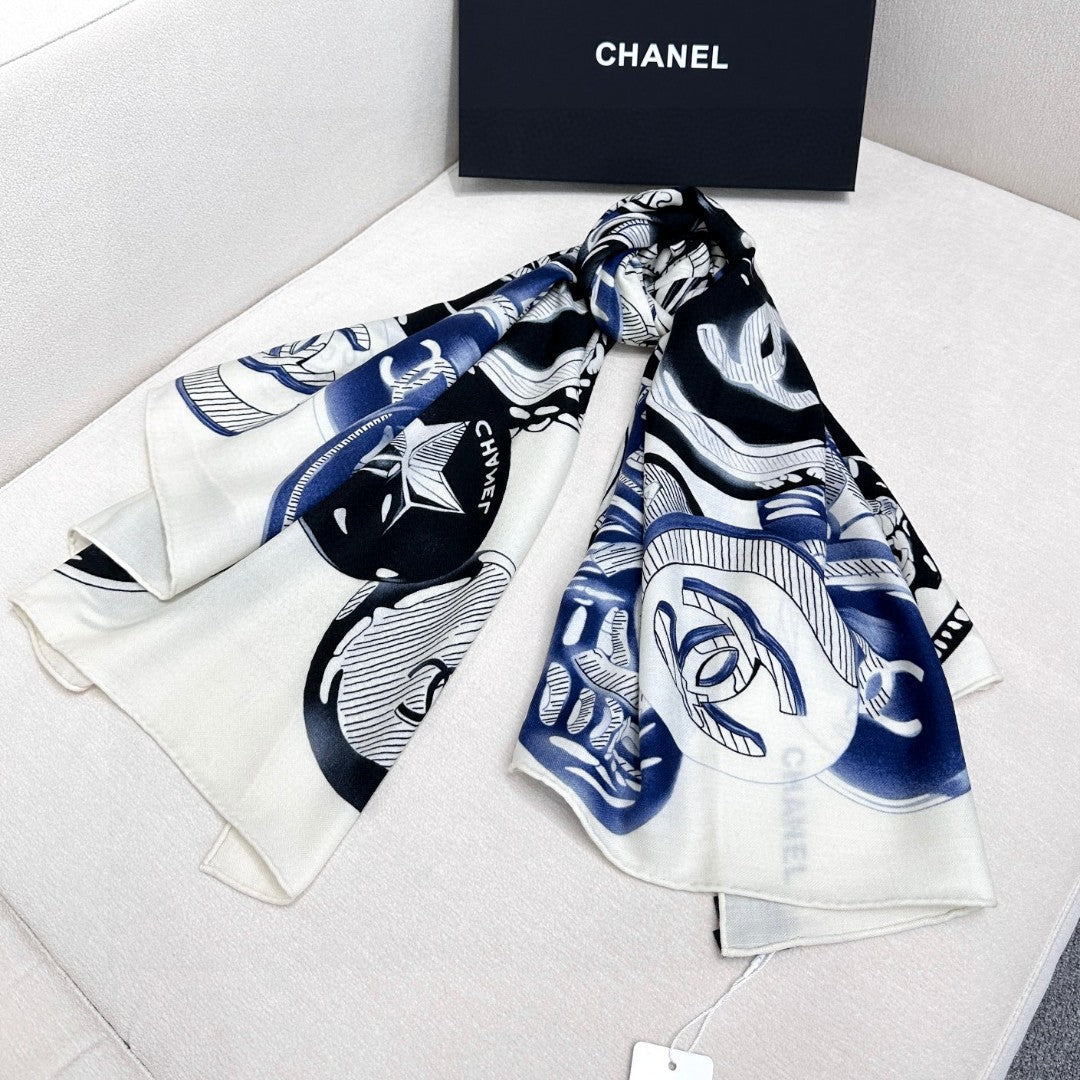 CHANEL 25S SCARF 140 IN CASHMERE 991916